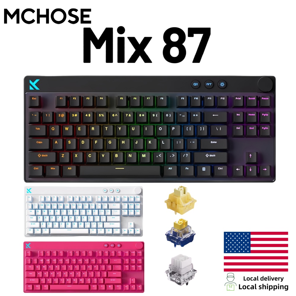Gaming Keyboard Hot Swappable - Tastiera da Gaming Cablata Mchose Mix87